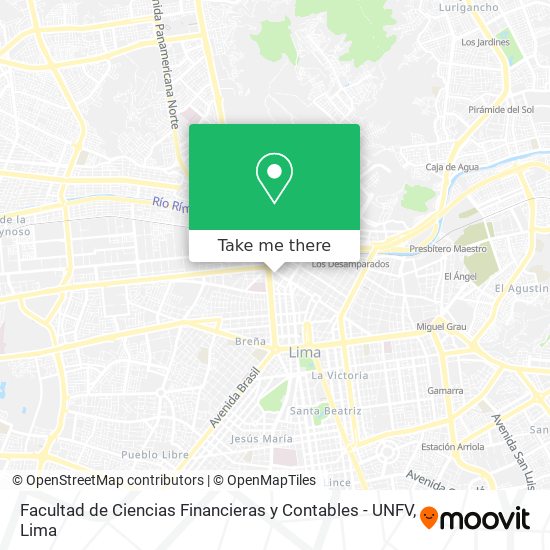 Facultad de Ciencias Financieras y Contables - UNFV map