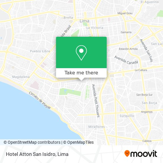 Hotel Atton San Isidro map