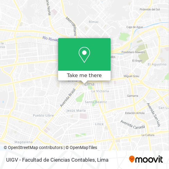 UIGV - Facultad de Ciencias Contables map