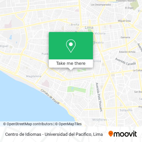 Mapa de Centro de Idiomas - Universidad del Pacífico