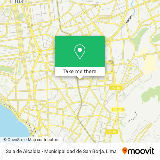 Sala de Alcaldía - Municipalidad de San Borja map