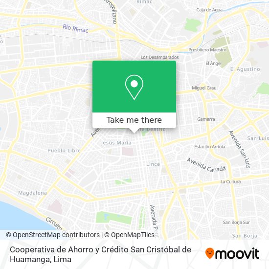 Cooperativa de Ahorro y Crédito San Cristóbal de Huamanga map