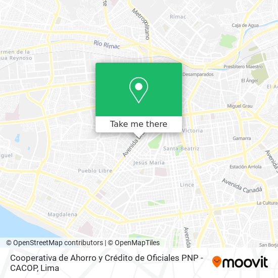 Cooperativa de Ahorro y Crédito de Oficiales PNP - CACOP map