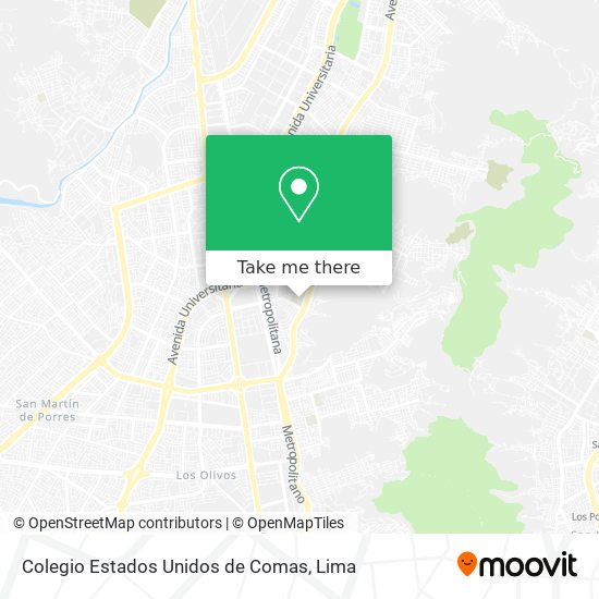 Mapa de Colegio Estados Unidos de Comas