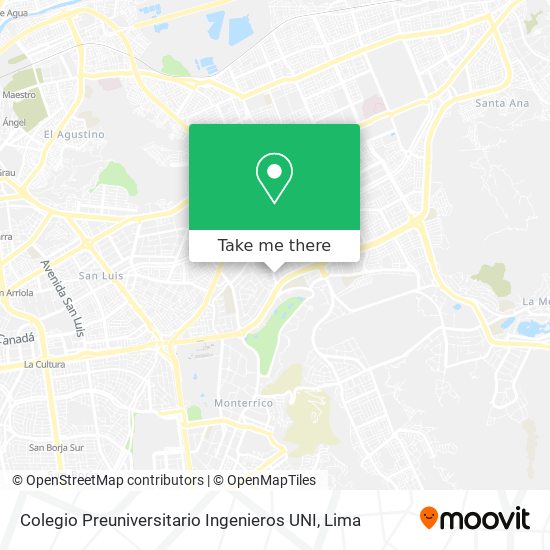 Mapa de Colegio Preuniversitario Ingenieros UNI