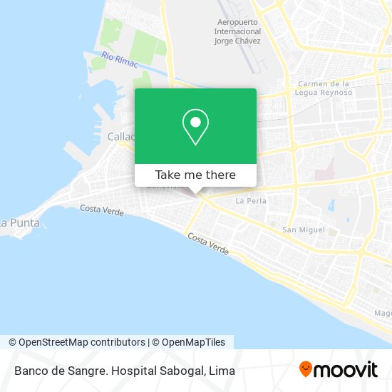 Banco de Sangre. Hospital Sabogal map