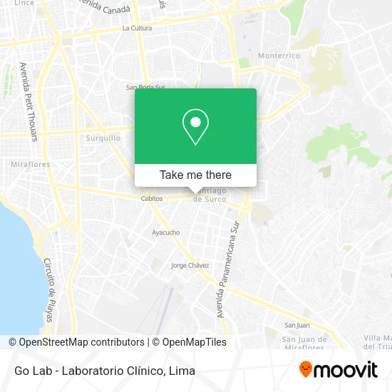 Mapa de Go Lab - Laboratorio Clínico