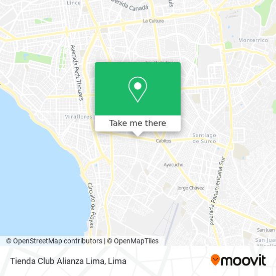 Mapa de Tienda Club Alianza Lima