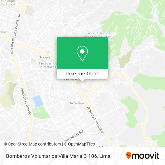 Mapa de Bomberos Voluntarios Villa Maria B-106