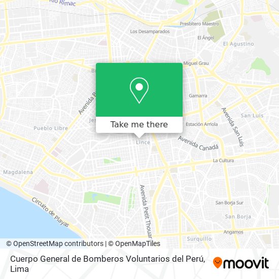 Cuerpo General de Bomberos Voluntarios del Perú map