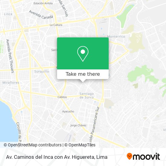 Mapa de Av. Caminos del Inca con Av. Higuereta
