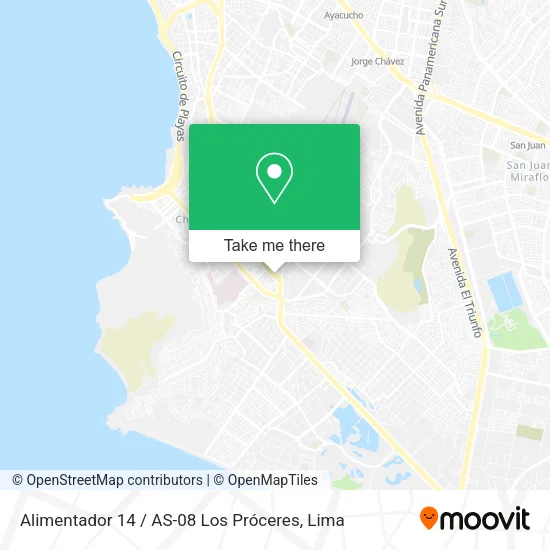 Mapa de Alimentador 14 / AS-08 Los Próceres