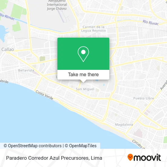 Mapa de Paradero Corredor Azul Precursores