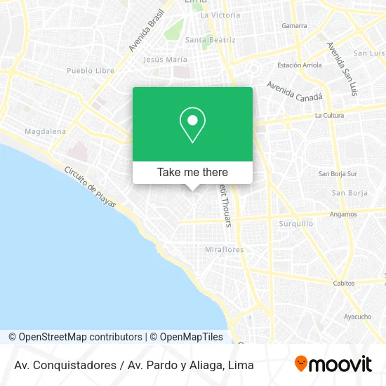 Mapa de Av. Conquistadores / Av. Pardo y Aliaga