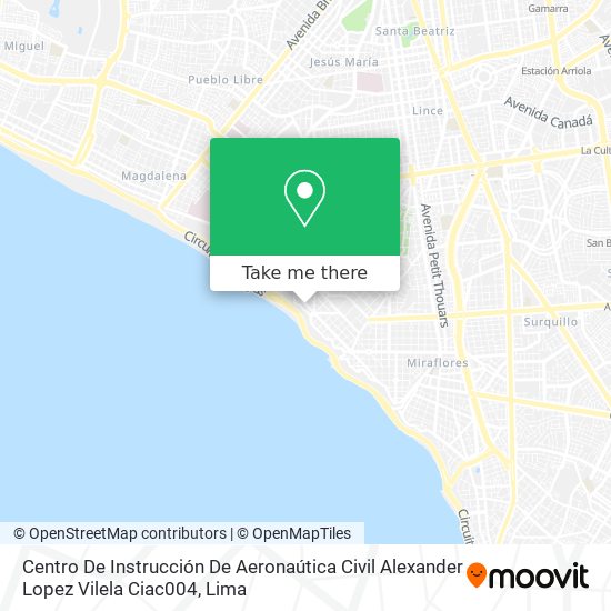 Centro De Instrucción De Aeronaútica Civil Alexander Lopez Vilela Ciac004 map