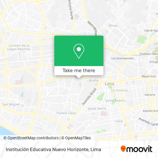 Mapa de Institución Educativa Nuevo Horizonte