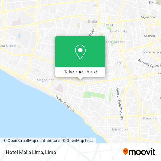 Mapa de Hotel Melia Lima