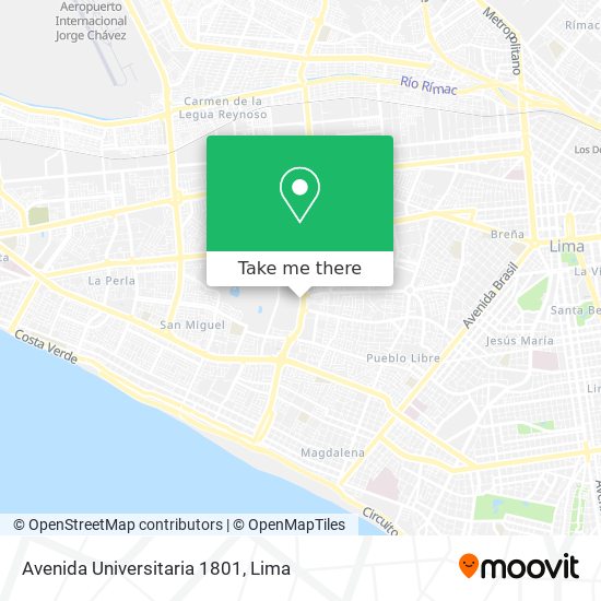Avenida Universitaria 1801 map