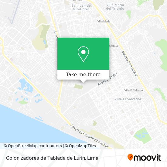 Mapa de Colonizadores de Tablada de Lurín