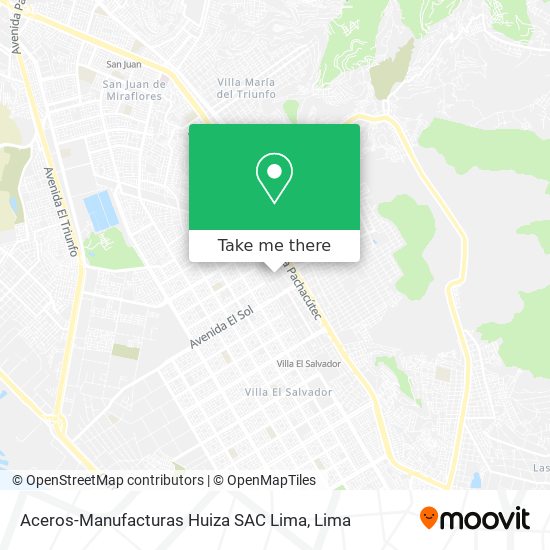 Mapa de Aceros-Manufacturas Huiza SAC Lima