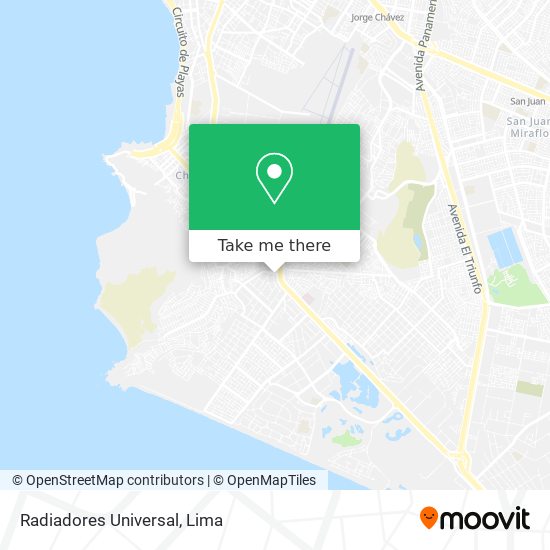 Radiadores Universal map