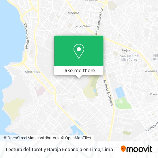 Lectura del Tarot y Baraja Española en Lima map