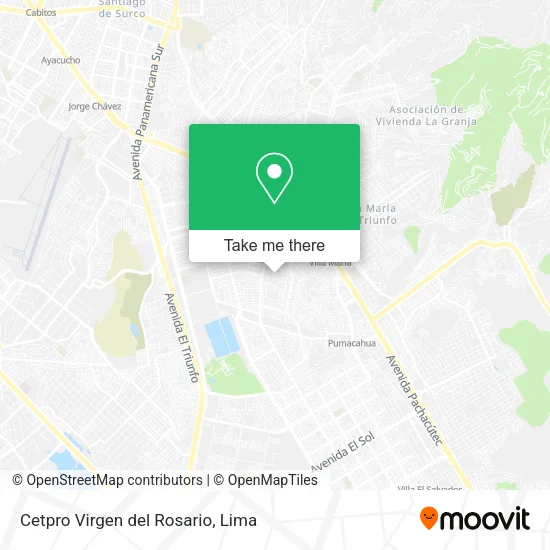 Cetpro Virgen del Rosario map