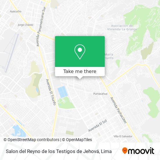 Mapa de Salon del Reyno de los Testigos de Jehová