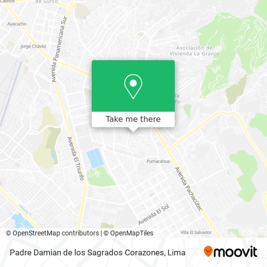 Padre Damian de los Sagrados Corazones map