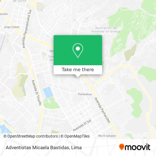 Adventistas Micaela Bastidas map