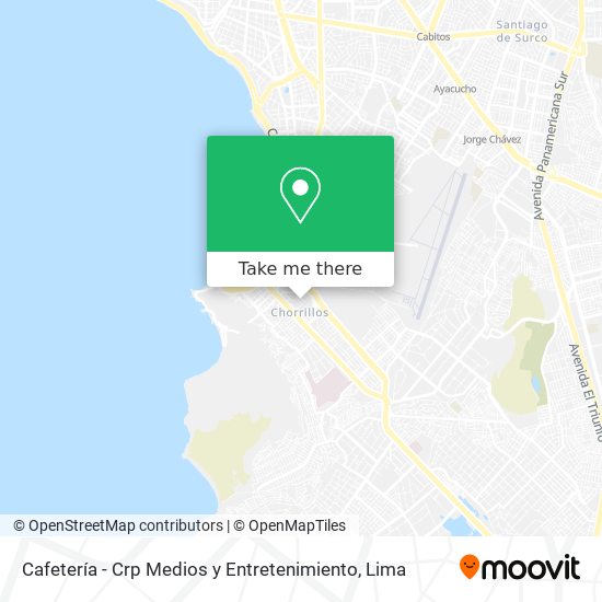 Cafetería - Crp Medios y Entretenimiento map