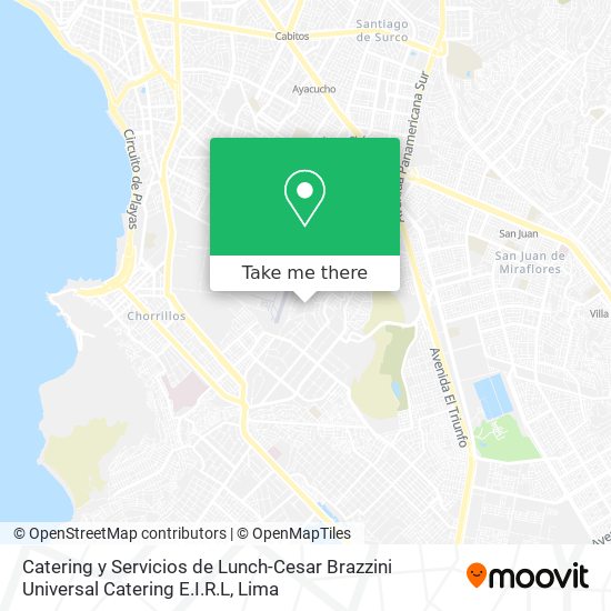 Catering y Servicios de Lunch-Cesar Brazzini Universal Catering E.I.R.L map