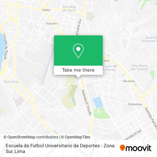 Escuela de Futbol Universitario de Deportes - Zona Sur map