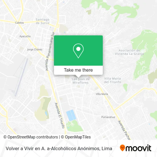 Mapa de Volver a Vivir en A. a-Alcohólicos Anónimos