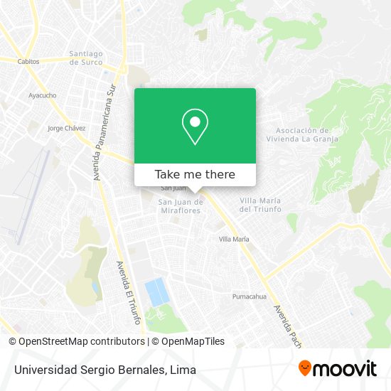 Universidad Sergio Bernales map