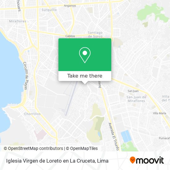 Mapa de Iglesia Virgen de Loreto en La Cruceta