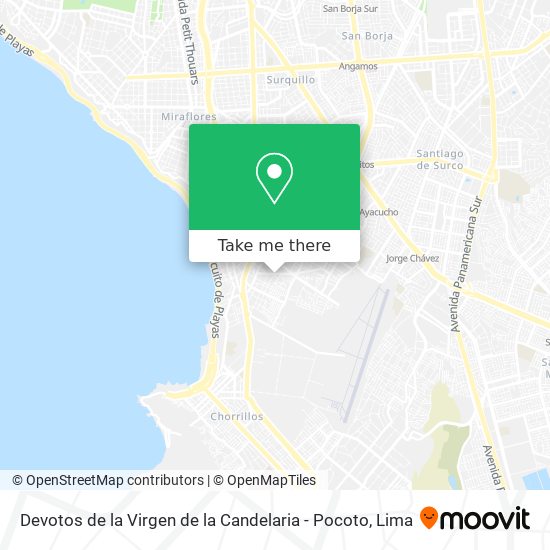 Devotos de la Virgen de la Candelaria - Pocoto map