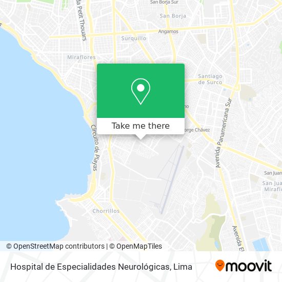 Mapa de Hospital de Especialidades Neurológicas