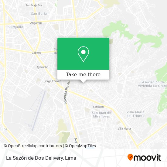 La Sazón de Dos Delivery map