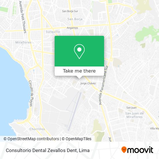 Mapa de Consultorio Dental Zevallos Dent