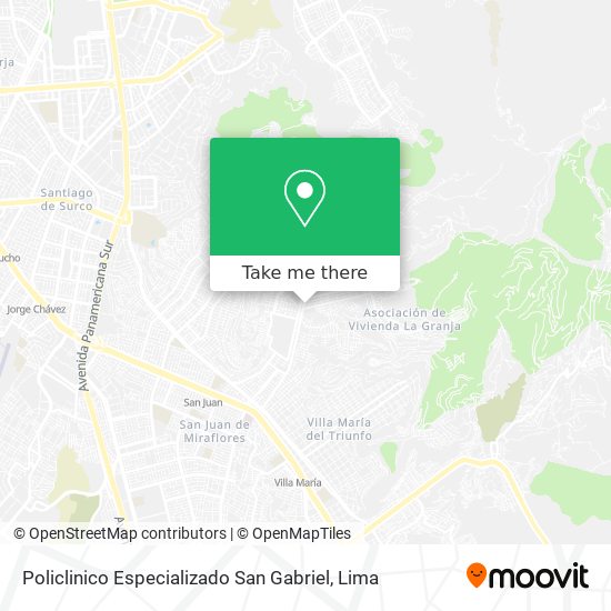 Policlinico Especializado San Gabriel map