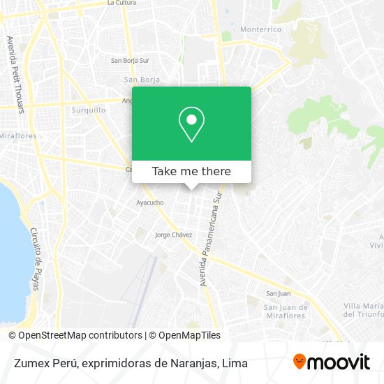 Zumex Perú, exprimidoras de Naranjas map