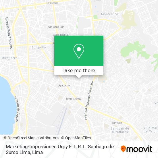 Marketing-Impresiones Urpy E. I. R. L. Santiago de Surco Lima map