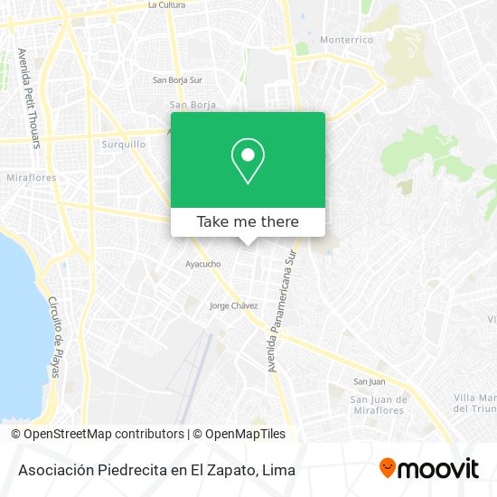 Mapa de Asociación Piedrecita en El Zapato