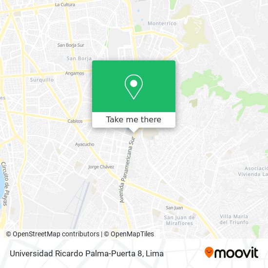 Universidad Ricardo Palma-Puerta 8 map