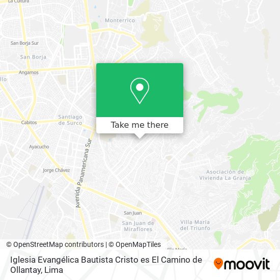 Mapa de Iglesia Evangélica Bautista Cristo es El Camino de Ollantay