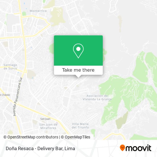 Mapa de Doña Resaca - Delivery Bar