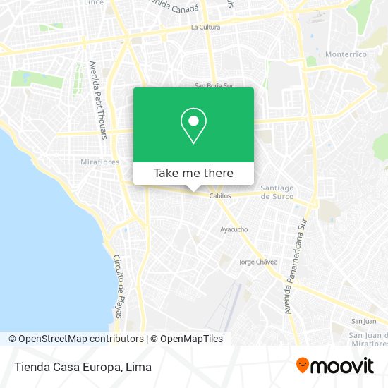 Mapa de Tienda Casa Europa