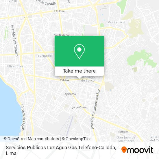 Mapa de Servicios Públicos Luz Agua Gas Telefono-Calidda