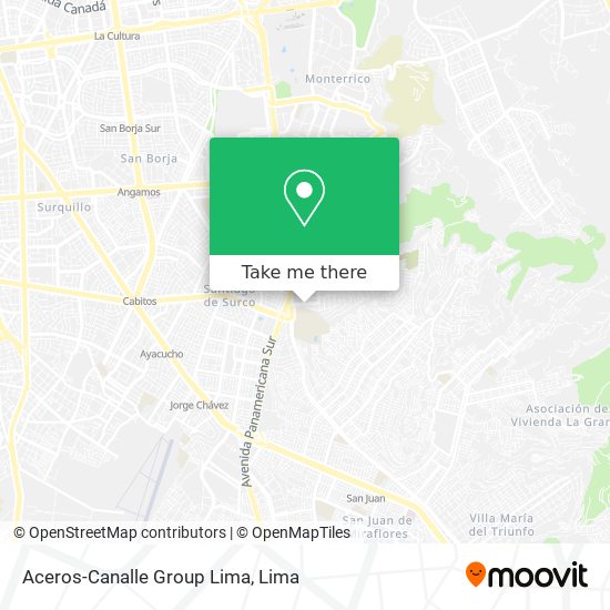 Aceros-Canalle Group Lima map